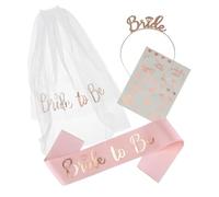 AIBAOBAO Bride to Be Sash and Veil, Despedida de Soltera Accesorios Decoración,Nupcial Velo, Diadema Tiara, decoración de soltera para despedidas y despedidas de soltera, Bride to Be Faja