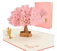 AIBAOBAO Tarjeta de Felicitación Boda 3D, Tarjeta de Cumpleaños, Rosa Sakura Romántica Pop-up San Valentín Creativa Emergente, para Familia, Novias, Aniversario, Felicitación de Boda Invitación