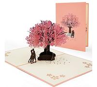 AIBAOBAO Tarjeta de Felicitación Boda Tarjeta San Valentin 3D Invitaciones Rosa Sakura Romántica, Tarjeta Cumpleaños Pop-Up Regalo Novias, San Valentín Aniversario, Cumpleaños, Madre, Amantes