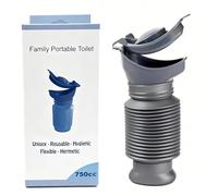 AIBAOBAO Urinario Portátil de Emergencia 750 Ml, Orinal Adulto Reutilizable, Botella Orina Plegable Orinal Hombres Mujeres Niños, para Camping, Coche, Viaje, Tráfico Atasco Emergencia Al Aire Libre