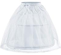 Aibaowedding Enaguas de flores para niñas con 2 aros, falda de crinolina elástica para niños, Enaguas en blanco, 4-5 Años