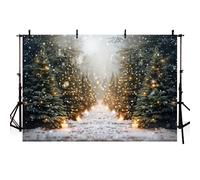 AIBIIN Fondo de fotografía de árbol de Navidad de invierno, copo de nieve, escena de nieve, fondo brillante, Navidad, cumpleaños, baby shower, retrato, fiesta, cartel, accesorios para fotos, 2,4 x 1,8