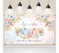 AIBIIN Fondo de revelación de género de calabaza, otoño, calabaza, revelación de género, decoración de fiesta, revelación de género, fondo de fotografía, calabaza, baby shower, decoración de fiesta,