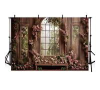 AIBIIN Telón de fondo de boda para fotografía, vintage, romántica, rosa, flores de primavera, decoración de fondo, accesorios para Photocall, 2,1 x 1,5 m