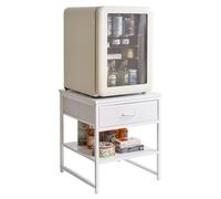 Aibiju Mesa Auxiliar Grande para Sala de Estar, Mesita de Noche de 50 cm, Mesita de Centro para Impresora con Cajón de Tela, Mesa Cuadrada para té y Café para Oficina, Blanco YD-TM156W