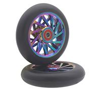 aibiku Rueda hueca de 110 mm - Rodamientos ABEC 11 instalados - Rueda Pro Stunt Scooter para TBF/Fuzion/BoldCube/Land Surfer Stunt Scooter Ruedas de repuesto - 2 piezas (colorido/negro)