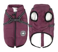 Aiboria Abrigo para perros de invierno, resistente al viento, impermeable, 2 en 1, ropa para climas fríos, chaqueta cálida de invierno, chaleco pequeño para perros, talla M, color morado
