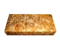 Aibote Birmania Cuchillo de Alcanfor Dorado con Mango de Losa y Escala, Material de Madera en Blanco, Material de Colección de Bloques Superior para Tallar