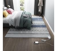 AIBOTY Alfombra eléctrica calefactora de grafeno: múltiples Niveles de Calor, Calentamiento rápido, Ahorro de energía, protección contra sobrecalentamiento, Temporizador Inteligente,55 * 90cm