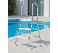 AIBOTY Escalera de Piscina de 4 Pasos 135 cm para Piscinas elevadas, Acero Inoxidable de Alta Resistencia, escalones Anchos Antideslizantes Capacidad 250 kg para Acceso a Piscina al Aire Libre,85cm