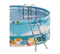 AIBOTY Escalera de Piscina de Doble Cara de 33/43/53/63" de Alto para Nadar sobre el Suelo Capacidad de Carga de 250 kg Marco de Acero Inoxidable 304 con escalones de Doble Cara de plástico,4 Step