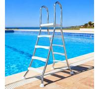AIBOTY Escalera De Piscina De Lujo De 52", Escalera para Piscina Elevada Al Aire Libre, Capacidad Máxima De Carga 550 LB, Escalera De 4 Peldaños De Doble Cara Antideslizante para Piscinas,135cm