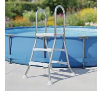 AIBOTY Escalera para Piscina elevada de 52'' Marco de Acero Doble Lateral para Entrada Salida de Piscina escalones de plástico Antideslizantes de Alta Resistencia Capacidad de Peso 250 kg,85cm