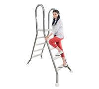 AIBOTY Piscinas elevadas con Cubierta, 52 '' Escaleras para Piscinas, 4 escalones Escalera de Acero Escaleras de Piscina de Doble Cara para Piscina elevada, Carga de 250 kg