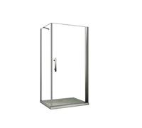 Aica mampara de ducha abatible+panel lateral,barra 45cm,vidrio antical 6mm 800x700x1950mm
