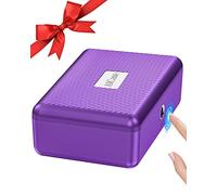 AICase AICase - Caja de almacenamiento biométrica de huellas dactilares, caja de seguridad portátil para dinero en efectivo, caja de seguridad, cerradura de combinación para coche, hogar, oficina