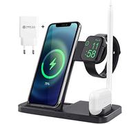 AICase Estación de Carga Inalámbrica, Base de Carga 4 en 1 para iWatch y Airpods, Cargador Inalámbrico Rápido Compatible con iPhone 11/X/XR/8/8 Plus, Samsung y Todos Los Teléfonos Qi