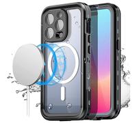 AICase Funda impermeable compatible con iPhone 15 Pro (6,1") con MagSafe, resistenteal polvo y a los golpes,certificado IP68, protección completa del cuerpo,funda subacuática totalmente sellada, negro