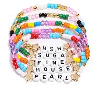 AICase Juego de 5 pulseras inspiradas en Harry Styles Merch | de perlas elásticas apilables, Regalo de Merchandising para Fans, A Juego con Traje de Concierto