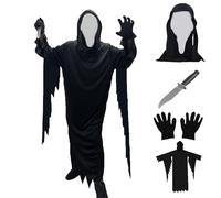 Aicerous® Halloween Scream Costume, Disfraz Scream, Scream Ghost Face Costume, incluye máscara y daga de plástico, adecuado para Halloween/Carnaval/Mascarada/Fiesta de Terror (M)
