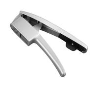 Aich Press de acero inoxidable, prensa de ajo - 2 en 1 Masher de ajo y rebanadora - Herramienta manual de soporte hueco, utensilios de cocina con mango antideslizante para cocina, hornear, hornear