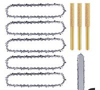 Aicharynic 5 cadenas de sierra de 6 pulgadas, cadena de motosierra, eslabones de accionamiento, cadena universal para motosierra, compatible con todas las minisierras de 6 pulgadas, carpintería con 3