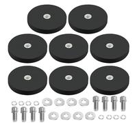 Aicharynic 8 unidades de neodimio imanes goma de 43 mm diámetro con rosca M6, 10 kg fuerza adhesiva sistemas magnéticos con revestimiento goma imanes redondos con rosca para tornillos ojal o gancho