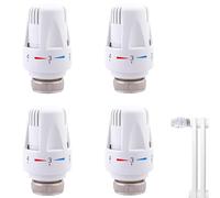 Aicharynic Cabezal termostático, 4 unidades, válvula de radiador M30 x 1,5, termostato de radiador, válvula de radiador, con posición de protección contra heladas, termostato para radiador, cabezal