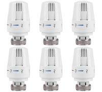 Aicharynic Cabezal termostático M30 x 1,5 para radiador, 6 unidades: válvula termostática, radiador, antiescarcha, regulador de calefacción, termostato para baño, para válvulas de radiador