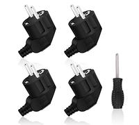 Aicharynic Conector Schuko, 4 conectores de protección de contacto, goma de protección de contacto + 1 destornillador, enchufe de 250 V (16 A), conector angular, enchufe de corriente IP44