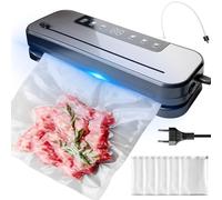 Aicharynic Envasadora al vacío 6 en 1, máquina de sellado al vacío profesional de 75 kpa para alimentos con 50 bolsas de envasado al vacío y 1 manguera para seco, humedad, frescura