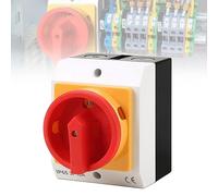 Aicharynic Interruptor principal, 16 A, 3 pines, interruptor giratorio de apagado, IP65, interruptor de reparación con carcasa para separar la fuente de alimentación para conectar interruptores y