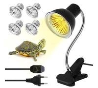 Aicharynic Lámpara calefactora doble tortuga E27 Terrario con 2 x 25 W und 2 x 50 W bombillas foco Lámpara calefactora para lagarto, tortuga, cacatúa, serpiente, camaleón, etc