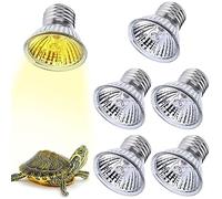 Aicharynic Lámpara de calor de tortuga, 6 unidades, E27, 25 W, para reptiles, regulable, 220 V, UVA UVB, terrario, lámpara de calor, para reptiles, lagartijas, tortugas, serpientes
