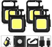 Aicharynic - Lámpara de trabajo con 4 luces de inspección, recargable, linterna portátil, resistente al agua, para reparación de emergencias