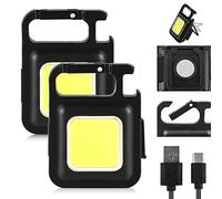 Aicharynic Mini lámpara de trabajo LED, 2 piezas de inspección lámpara de trabajo recargable linterna portátil resistente al agua luz mecánica para camping reparación emergencia