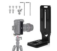 Aicharynic Soporte en L Placa de liberación rápida - Soporte universal para cámara DSLR en forma de L, vertical, aluminio, compatible con la mayoría de trípodes/monopies/estabilizadores de cardán