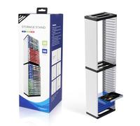 aichilra - Estantería de almacenamiento para discos de videojuegos (organizador para PS5, soporte para 36 discos, DVD Rack versátil, ranura compacta