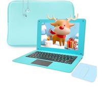 aichiw Mini Ordenador Portátil 10.1 Pulgadas, Ordenador Portátil con CPU 2GB RAM 64GB eMMC, Funda para Portátil, Ratón Inalámbrico, Mini Portátil con Win 10 (Azul-Teclado Inglés)