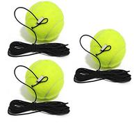 AICHUAN 3 pelotas de entrenamiento de tenis, pelotas de repuesto de entrenamiento con cuerda, pelota de rebote con cordón, ideal para práctica de tenis en interiores y exteriores con una pelota de