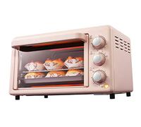 AICN Horno De Convección De Sobremesa 19L Rosa 3 Modos De Calentamiento Temperatura Ajustable 0-240 ° C y Temporizador De 60 Minutos Doble Posición De Cocción Puerta De Vidrio Templado 1200W