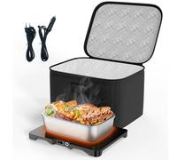 AICPAN Fiambrera Eléctrica de 80 W - 3 en 1 Gran Comida Térmico con Bolsa, Calentador de Comidas Pequeño, 12V/24V/220V para Coche, Camión, Oficina y Viajes, Negro