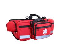 Aid Kit Fanny Pack, Large Capacity Waist Bag, Red Aid Kit Pack, Adjustable Buckle Aid Bag, Large Capacity Red Waist Bag Designed as a Portable Aids Kit Fanny Pack with Adjustable Buckle