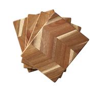 Aida 4 Tablas de cortar dibujo en espiga 12x15 cm Madera de acacia
