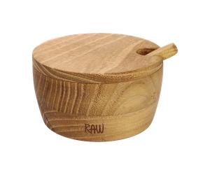 Aida Cuenco de sal Raw cuchara y tapa incl. Teca