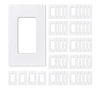 AIDA Placas de pared decorativas sin tornillos de 1 banda, tamaño estándar, cubierta frontal termoplástica irrompible para interruptor de salida de receptáculo decorativo, listado UL (paquete de 50