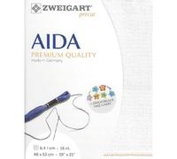 AIDA Precut 16 ct 3251 color 11 blanco irisee, tela para punto de cruz, 48 x 53 cm