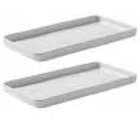 Aida RAW - Juego rectangular de 34 x 18 cm, 2 unidades - Arctic White