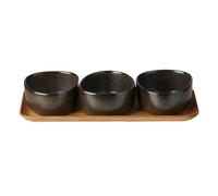 Aida Setd e boles con bandeja Raw Organic Metallic Brown