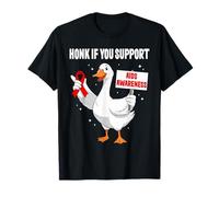 Aida/VIH Concientización Funny Goose Día Mundial del SIDA Cinta Roja Camiseta